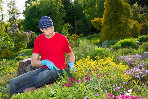 Workers managing hedge waste and manual handling safely